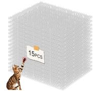 BUTORY 15Pcs Indoor Cat Scat Mat with Spikes PET Outdoor Cat Repellent Spike Mat Keep Pet Off Couch for Garden Sofa Indoor Outdoors
