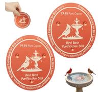 BUTORY 2Pcs Bird Bath Copper Disk 99.99% Pure Copper Disc for Bird Bath 100 mm Outside Birdbath Purification Disks Keeps Water Fresh Copper Discs for BirdBath Outdoor (2)