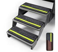 BUTORY 3 Pack Camper Step Mat for Motorhome RV Step Cover with Reflective Strip Non Slip Camper Step Rug for Standard RV Stair Keep Your Camper Clean & Safe