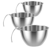 BUTORY 3PCS Stainless Steel Mixing Bowl 3 Sizes Nesting Bowl with Scale Stackable Food Mixing Bowls with Mesh Strainer Large Capacity Nesting Storage Bowl with Handle for Food Salad Mixing (A)
