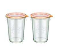 BUTORY 800ml/27oz Weck Jars with Lids and Rings Set of 2 Wide Mouthed Sourdough Starter Jar with Clip Airtight Glass Storage Jar for Sourdough, Canning, Yoghurt, Kimchi, Jam, Dry Food Storages