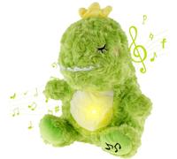 BUTORY Dinosaur Baby Soothing Plush Toy Baby Sound Machine Baby Soothe Snuggle Plush Toy with Sensory Details Music Lights & Rhythmic Breathing Motion Portable Plush Stuffed Toy (Green)