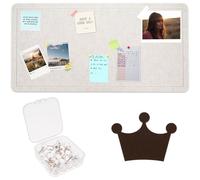BUTORY Felt Bulletin Board Foldable Cork Board Adhesive Felt Pin Board No Drill Felt Bulletin Board Tiles with 30 Push Pins and Crown Decoration for School Home Office 7(Style 1)