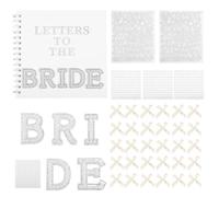 BUTORY Letters to The Bride Scrapbook Kit 8 Inch Creative DIY Blank Bride Scrapbook Wedding Memory Book Photo Album 20 Pages for Weddings(White,1 piece)