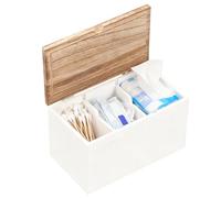 BUTORY Tampon Holder for Bathroom Practical Pad and Tampon Organizer with Lid and 2 Removable Dividers Multipurpose Sanitary Pad Holder Feminine Product Organizer