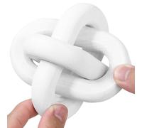 BUTORY Wood Chain Link Decor 3 Link Wood Knot Decor White/Black Wood Knot Art Decorative Wooden Links Knots Rustic Wood Chain Link Decor for Living Room Bedroom Office Decorations 12x12x12cm #(white)