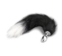 Butt Anal Plug with Imitation Fox Tail for Adult Play, ZEOABSY Buttplug 2.7cm with 41cm Fluffy Tail (Width 10.5cm), Sexy Tail Plug for Beginners Couples, SM Sex Toys Flirt for Women Men
