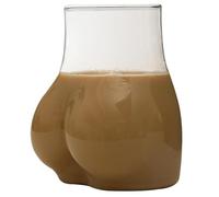 Butt Drinking Cups, 450ml Borosilicate Glass Transparent Coffee Cups Funny Glass Cup in Shape, Prank Butt Cup, Portable Drinking Cups for Coffee, Tea, Juice, Cocoa, Thick Portable Glass Cup for Milk,