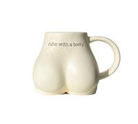 Butt Funny Coffee Mug for Women, Valentine's Day Gift, Cute Novelty Gifts Butt Shaped 3d Cup, Cute Mugs for Women Booty Mug, Female Body Mug Vase, Funny Mugs for Friends 12oz (Cream)