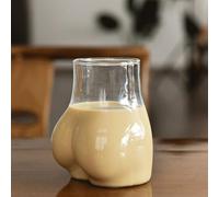 Butt Glass Cup, Funny Butt Body Shaped Glass Cup, 450ml Capacity, Suitable for All Drinks, A Novel Gift Suitable for Birthdays, Christmas, Valentine's Day, Family Occasions, and Restaurants.
