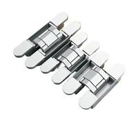Butt Hinge, 2PCS Invisible Door Hinges, Hidden, Adjustable Cross Wooden Outward Opening,Parts(2PCS 80KG-Black)