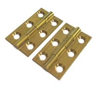 Dzina Butt Hinge 38mm x 22mm (1.1/2 x 7/8 Inch) Solid Brass, Pack Qty 1 Pair