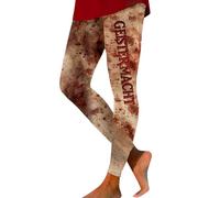 Butt Lifting Leggings - Halloween Themed Women's Bloody Print Yoga Pants High Waisted Non See Through Workout Tights For Fitness And Daily Wear
