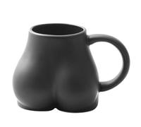 Butt Mug with Handle 300ml Coffee Mug Personalized Funny Mug Novel Humorous Ceramic Mug for Tea Milk Beverage Birthday Gift, Black Butt Mug Toilet Mug, Coffee Mug