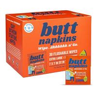 Butt Napkins - Water-Based Flushable Wipes, Individually Wrapped (Industrial, 30 Count (Pack of 1))