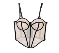 Butt Pads Folding Elastic Small Braces Youthful Beautiful Cute Short Fishbone Tube Top Belly Belt Women Waterproof Reflective, khaki, 38