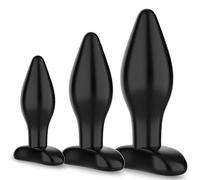 Butt Plug Anal Plug Sex Toys Trainer Kit for Comfortable Long-Term Wear, Sex Toy Pack of 3 Silicone Anal Plugs Training Set with Flared Base Prostate Adult Toys for Women, Men Beginners Advanced Users