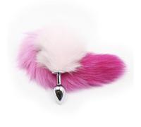 Butt Plug Fox Tail Cosplay White Pink Purple Color Fox Tail Small Medium Large Anal Beads Butt Plug Metal Role Play Fetish Sex Toys for Women Pink L