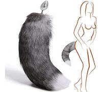 Butt Plug Fox Tail Detachable Multi-Function Real Fox Tail Fur Anal Plug Sexy Adult Toy Fashion Butt Stainless Steel Cosplay SEX Flirt Toys-35CM Tail||2.2CM Butt Plug