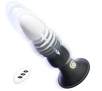 Butt Plug Prostate Massager Sex Toys for Male, Remote Control Anal Vibrator, Prostate Massaging Device with 7 Vibrating & 7 Thrusting Modes for Men