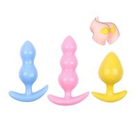 Butt Plug Sex Toys - 3Pcs Anal Toys Jelly Color Anal Plug Masturbation for Couples Beginner,Silicone Anal Beads But Plug Kit Trainer Sexual Supplies Adult Sex Toy for Men Women