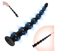 Butt Plug with 8 Different Size Anal Beads Thrusting Dildo Anal Dildo with Strong Suction Cup,Long Anal Plug G-Spot Prostate Massage Butt Masturbator for Men Women Beginner Couples (Black)
