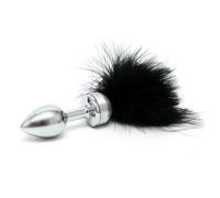Stunning Unisex Small Stainless Steel Butt Plug With Feathers Erotic Anal