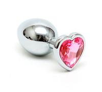 Butt Plug With Heart-Shaped Crystal Small