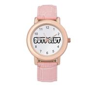 Butt Slut Women's Wrist Watch Fashion Alloy Quartz Watch with Strap Easy to Read