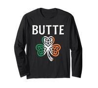 Butte City St Patricks Day Shamrock Irish Flag Long Sleeve T-Shirt