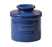 Butter Bell Crock by L. Tremain French Ceramic Butter Keeper, Royal Blue | Café pattern crock in a glossy finish. Water seal keeps butter fresh & spreadable-no refrigeration needed.