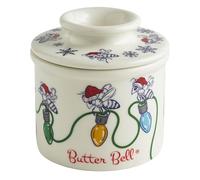 Butter Bell - The Original Butter Bell crock by L Tremain, a Countertop French Ceramic Butter Dish Keeper with Lid for Spreadable Butter, Farmhouse Collection (Honey Bee Christmas Pattern)