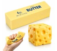 Butter Cheese Squishy Fidget Toy - 2PCS Cute Cheese Squishy Butter Toy Stress Ball for Adults & Kids, Soft TPR Butter Toy Anxiety Relief Fidgets, Squishy Toys Stress Toys Party Bag Fillers for Kids