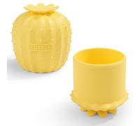 Butter Crock for Counter, Silicone Yellow Butter Jar with Lid Cute Butter Container Holder Butter Dish Butter Maker Keeper Crock Bell Butter Storage Box for Fridge Keeping Butter Spreadable & Fresh