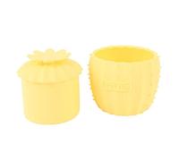 Butter Crock with Lid Premium Heat Resistant Silicone Butter Keeper Container for Kitchen Countertop Storage Food Grade Safe Durable (Yellow)