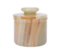 Butter Crock with Lid, Soft Spreadable Butter keeper, Marble French Butter Keeper to Leave On Counter, Butter Dish, Home and Kitchen Decor for Countertop (Onyx)
