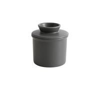 Butter Crock with Water Line for Countertop French Butter Dish with Lid Ceramic Butter Keeper for Fresh Spreadable Butter Butter Crock for Counter with Water Line f (grey)