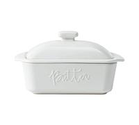 Butter Dish, 10 oz French Butter Keeper & Crock with Water Seal for Countertop - Keeps Butter Fresh & Spreadable (White)