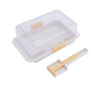 Butter Dish, 7.3x4.3x2.7in Cheese Storage Container Reusable Airtight Keeper Cutter Box Display Utensil with Transparent Cover for Dessert Shop,Kitchen, Cafe