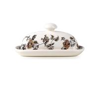 Butter Dish American Butter Box Creative Ceramic Dish with Lid Small Tray Dessert Underglaze Color Oval Butter Container(Yellow)