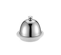 Butter Dish,Butter Container,Ceramic Butter Plate with Stainless Steel Lid, Tableware for Butter, Cheese, Dessert Cheese, Suitable As a Butter Plate