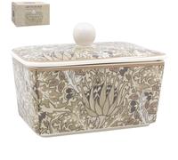 Artichoke Butter Dish - Hand-Painted Cream Butter Dish with Lid, Dishwasher Safe
