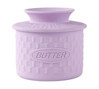 Butter Dish - French Style Silicone Lid Keeper, Dishwasher Safe Crock Container, Airtight Butters Storage Holder, Durable Kitchen Accessory for Fresh Spread Preservation, Elegant Tabletop Design
