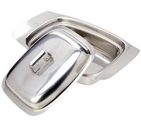 Zodiac Stainless Steel Butter Dish with Plastic Clear Lid