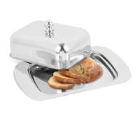 Butter Dish Steel Lid,Butter Dish Stainless Steel Butter Dish with Lid Fridge Butter Dish Butter Container Food Cheese Storage Tray Insulated Butter Holder Dishwasher Safe,7.5×4.9×1.7inch