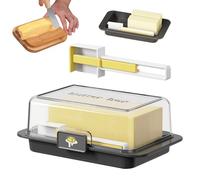 Butter Dish with Lid, 18.5x11x6.8cm Butter Dish, Butte-r Holder for Fridge, Butte-r Storage Container, Rectangular Airtight Butt-er Dis-h, Unbreakable Cheese Keeper for and Refrigerat
