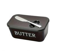 Butter Dish with Lid and Knife, Butter Keeper with Integrated Spreader Slot, Airtight Freshness Protection for Countertop & Fridge, Modern Butters Container for Home Kitchen & Baking Storage