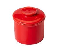 Butter Dish with Lid Butter Crock for Counter with Knife On Demand Spreadable Ceramic Bell Style Jar Dish Lid(Red)