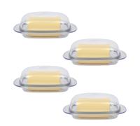 Butter Dish with Lid Clear Plastic Fridge Storage Container BPA Free - Holds 250