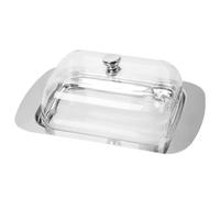 Butter Dish with Lid Farmhouse Butter Dish Vintage Butter Container with Cover Stainless Butter Butter Stick Holder for Countertop Kitchen Decor 1 Cup Containers with (Silver, One Size)